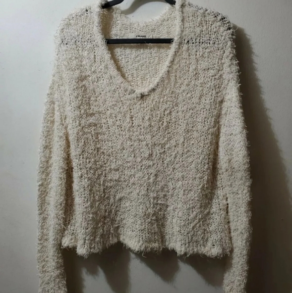 J BRAND Martha Slouchy Textured V Neck Pull Over Sweater - Picture 3 of 6